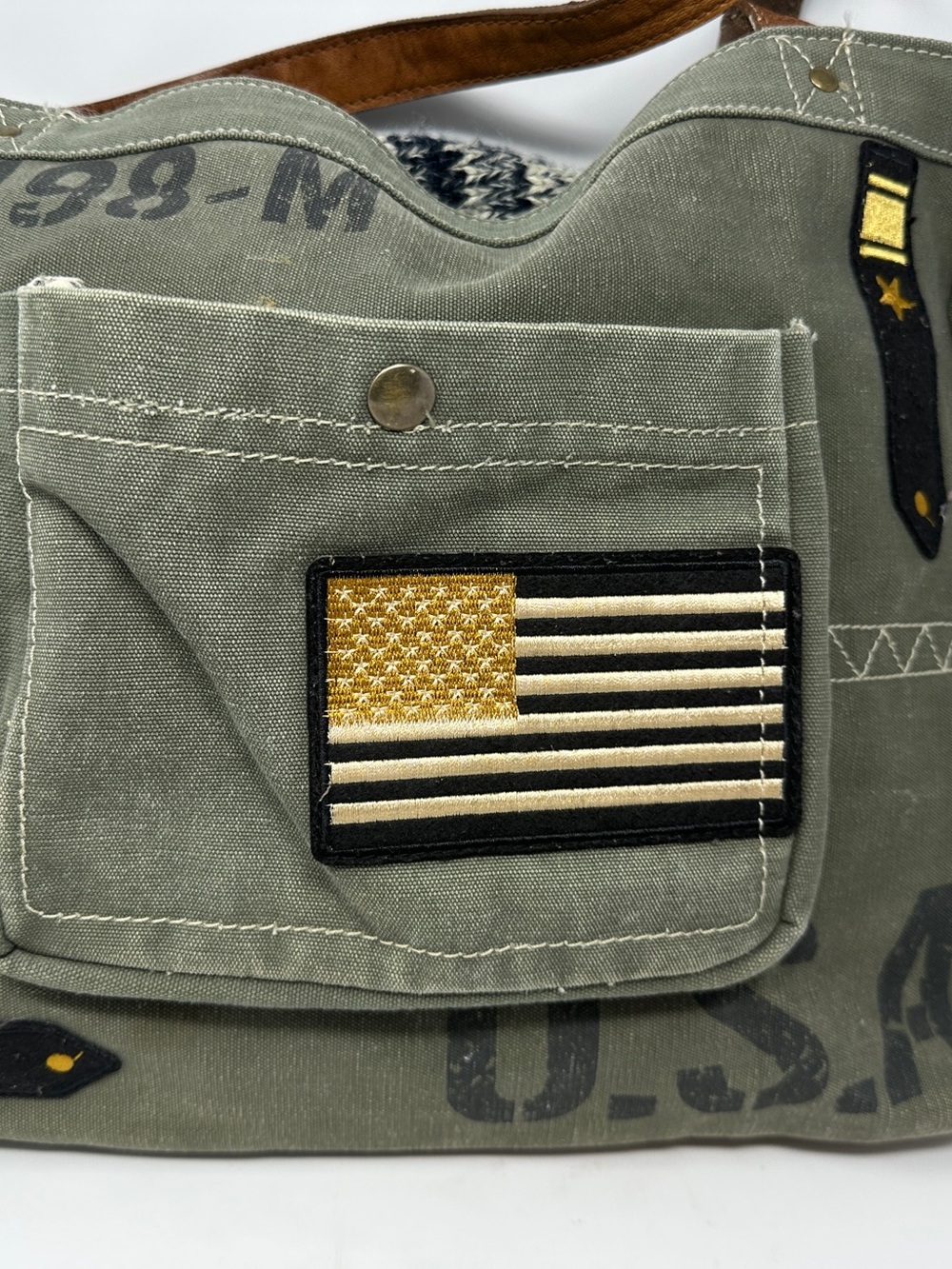 Mona B bag - Mona B tote - canvas tote military bag - Picture 10 of 16